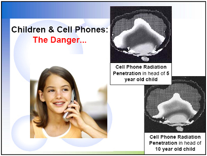 [Cell Phone Radiation Penetration in The Head of A 5 & 10Year Old]